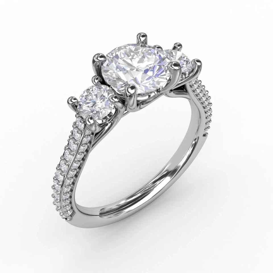 Juego de anillos de boda de platino 950 3,50 quilates IGI cultivados en laboratorio corte redondo diamante talla 5 5,5 Foto 4 de 4