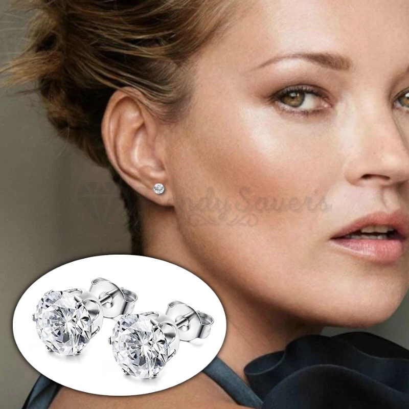 Studex Silver Ear Piercing Earrings 4mm Clear Round Cubic India | Ubuy