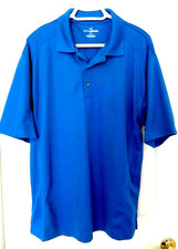 Grand Slam Golf Ribbed Inset Polo/Golf Shirt-XL. blue