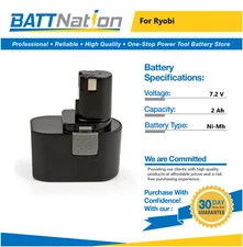 7.2V 2Ah NiMh Battery for Ryobi 1311145 1400668 Battery for HP61K, HP721