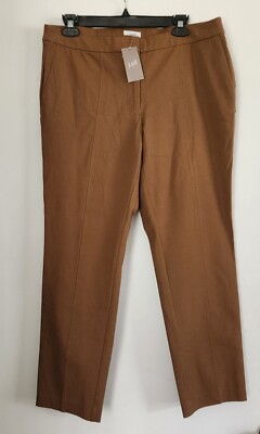 J. Jill Womens Pants Brown Size 12 Premium Bi-Stretch Career Cotton Rayon NEW
