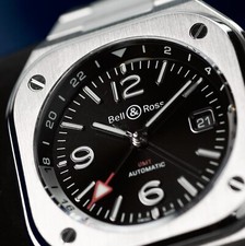 Tactical Bell & Ross BR05 GMT Black Set BR05G-BL-ST/SST $5500 MSRP 4