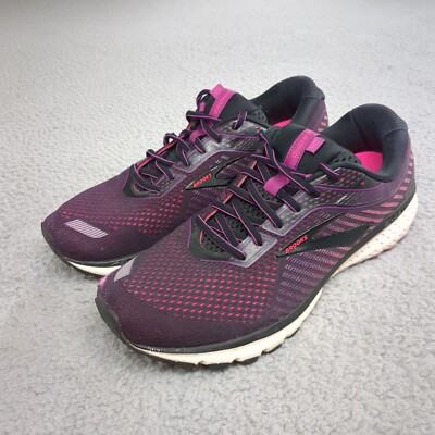 Brooks Ghost 12 Running Shoes Womens 12 Black/Hollyhock/Pink Low Top  1203051B063