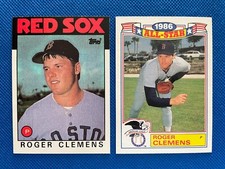 1986 Topps & All Star Roger Clemens MLB Boston Red Sox (2 Card Set)