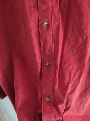 Southern Proper Canton Corduroy Long Sleeve Button Down Shirt Brick Orange L - Picture 3 of 6