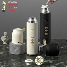 Stylish 18 oz Vacuum Flask, Double Wall Insulated Steel Thermos - Large Capacity