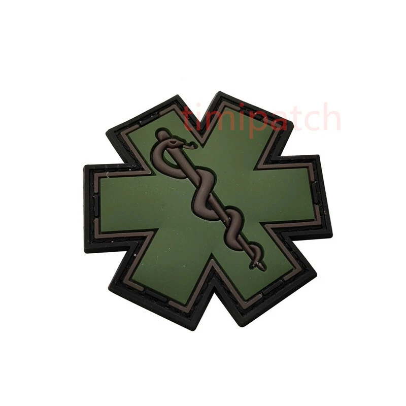 3D PVC Medic PARAMEDIC Life Of Star Hook Patch Rubber Tactical Fastener Badges - Image 2 of 4