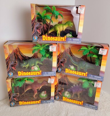 Dinosaurs! Set Figures T-Rex Triceratops Stegosaurus Carnotaurus brontosaurus