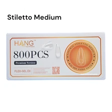 Hang Gel X Flex Gel Premium Stiletto Medium Box 12 Size 800 tips