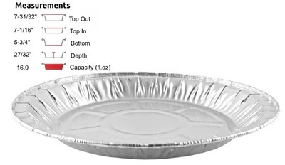 Handi-Foil 8'' Aluminum Foil Pie Medium - Disposable Tin Baking Plates HFA # 4002