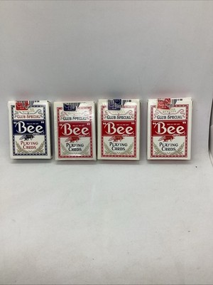 Playing Cards 4 Decks of Cards Bulk Bee Club Special Official Red Lion Casino