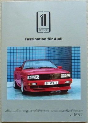 AUDI Quattro Roadster By Treser Car Sales Brochure c1988 GERMAN TEXT