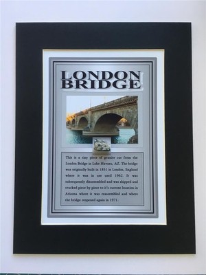 LONDON BRIDGE Stück GRANIT geschnitten von der ICONIC BRIDGE gebaut LONDON 1831