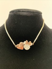 Disney Minnie Silver Plated Bracelet With Crystals Minnie With Pink Bow