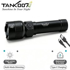 Rechargeable LED Flashlight High Lumens Torch Zoomable USB C Rechargeable 3 Mode