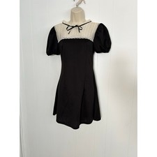 Little Black Dress with Lace and Tie Women's SizeMedium Sexy Goth Maid Classic