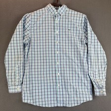 Vineyard Vines Dress Shirt Youth XL Blue Green Whale Button Down Long Sleeve EUC