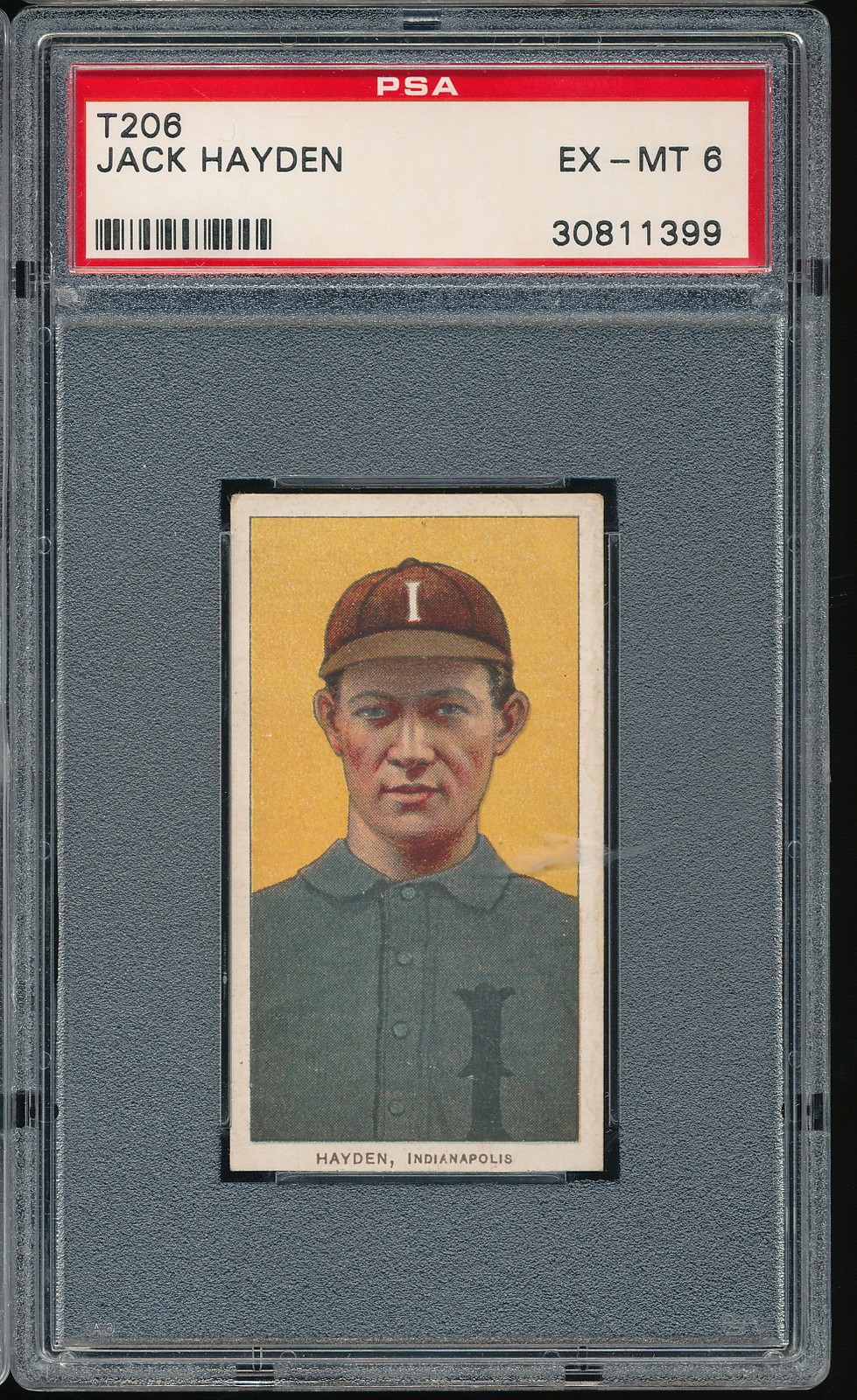 T206 Piedmont 350/25 Jack Hayden PSA 6 - Indianapolis