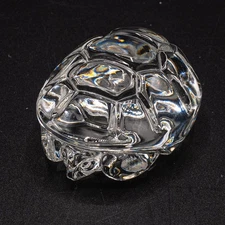 CHIP-DAMAGE- Steuben Glass Crystal #5514 Turtle Hand Cooler Paperweight Figurine