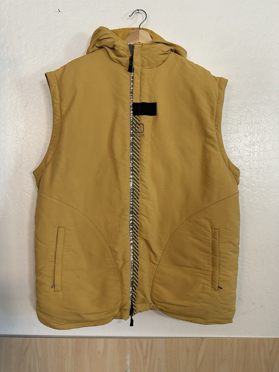 Hooded Michael Jordan Men’s Yellow Puffer Vest Size XL