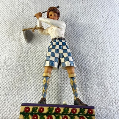 Jim Shore Heartwood Creek Female Golfer Figurine 4005234 Enesco 2005 Folk Art
