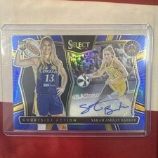 Sarah Ashlee Barker 2025 Panini WNBA Select Blue Courtside Action RC Auto /49