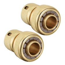 2X 3/4 inch Brass Quick Connectors Adapters Garden Hose Fittings