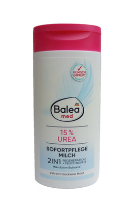 Balea med Sofortpflege Milch mit 15% UREA für extrem trockene Haut, 250 ml