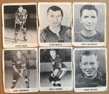 1965-66 Coca Cola lot of 6 Hockey Cards.  Stan Mikita, Andy Bayhgate