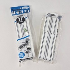 Vintage Wellington Lawn Chair Webbing Repair Kit White  Black Stripe 25 FT