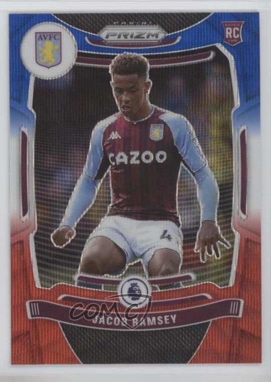 2021-22 Panini Prizm Premier League Red White & Blue Jacob Ramsey #133 18z2