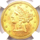 1881 Liberty Gold Half Eagle $5 Coin - NGC MS64+ Plus Grade - $1,715 Value!