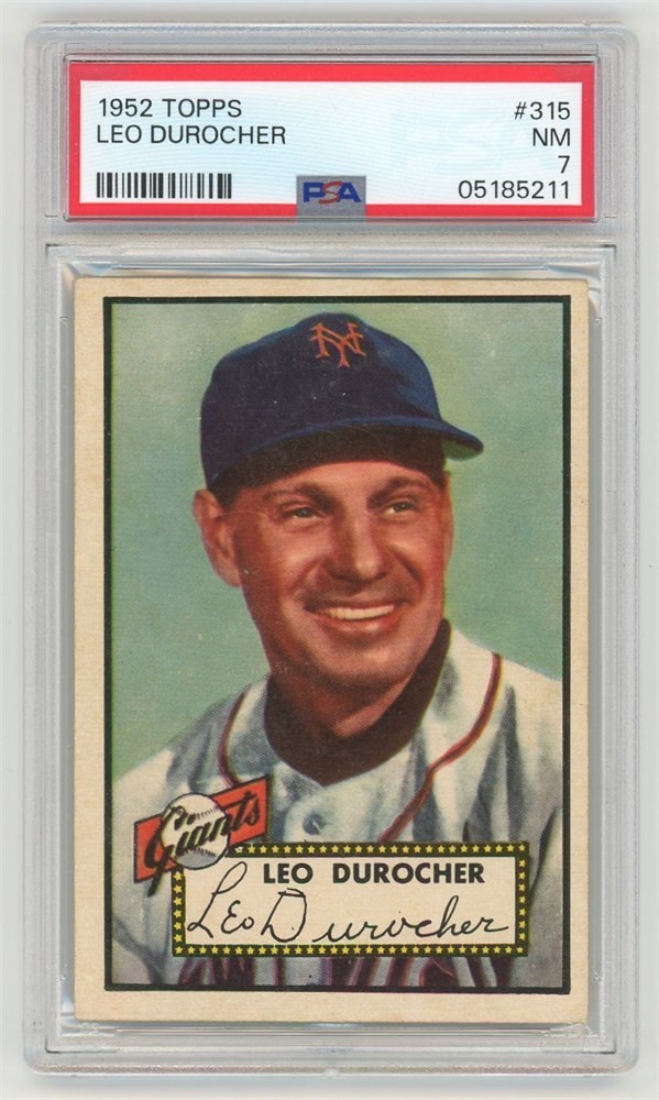 1952 Topps #315 Leo Durocher PSA 7 NM Hi#