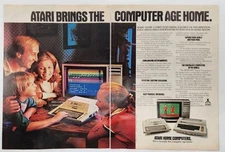 1981 Atari 400 800 Home Computer Vintage Two Page Print Ad Man Cave Poster 80s