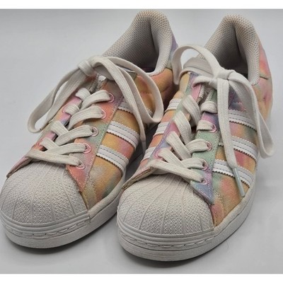 Adidas Superstar Sneakers Womens 6 Multicolor Excellent Tie Dye Canvas FY1268