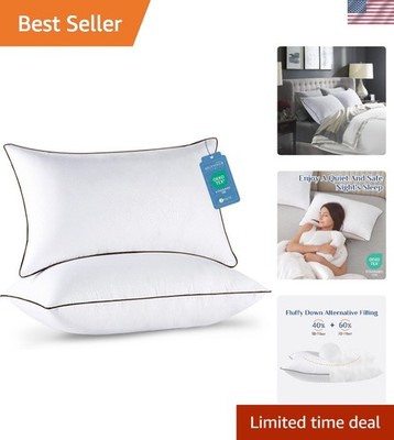 Breathable Down Alternative Pillows Set of 2 - Perfect for Side & Back Sleepers