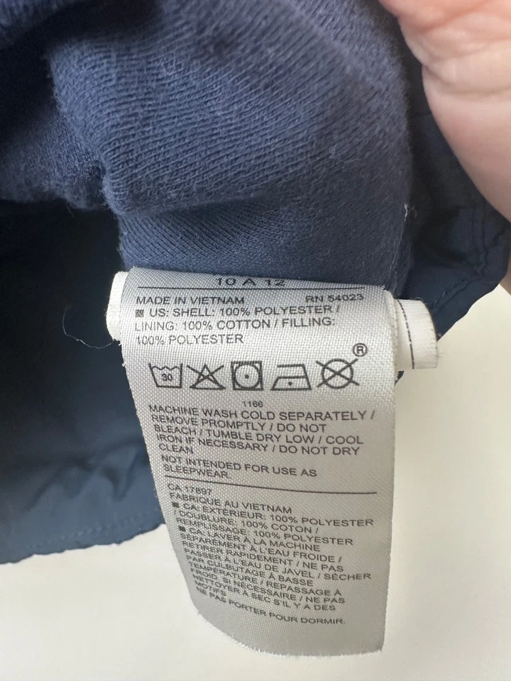 Pre-Owned JANIE AND JACK 10-12 Navy Quilted Vest Boys Snaps Pockets Outdoor A9 - Image 4 of 4