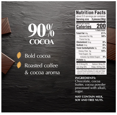 Lindt EXCELLENCE 90% Cocoa Dark Chocolate Bar, 3.5 oz, 12 Pack | eBay