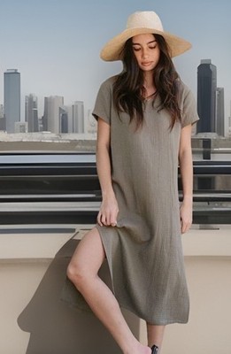 Jenni Kayne Cypress Kaftan  Dress Sage Green Size XXLarge 100% Cotton NWOT