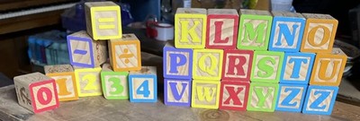 Garanimals ABC Wooden Blocks Baby Toddler Education Toy Letters Numbers 41 Count
