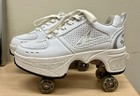 Agloat 2 in 1 Retractable Roller Skates White Tennis Shoes Size 4.5 Heelys NICE — photo 3