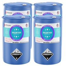 20 Diluted Acetic Acid Food Grade - 4 x 55 Gallon Drums