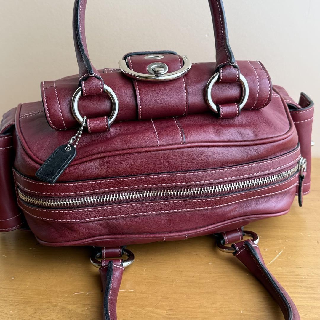 Coach 8A10 Soho Mini Boston Bag Red Leather Satchel Y2K Vintage