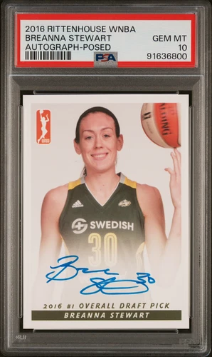 2016 RITTENHOUSE WNBA AUTO POSED BREANNA STEWART ROOKIE RC PSA 10 AUTO