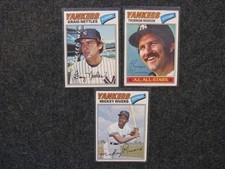 (3) 1977 Topps Yankees Mickey Rivers #305, Thurman Munson #170, Nettles #20