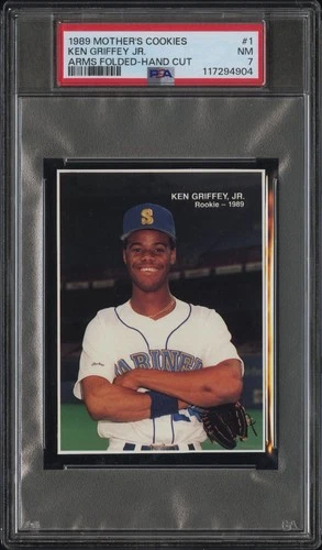 1989 Mother's Cookies Ken Griffey Jr Hand Cut #1 PSA 7