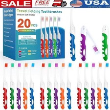 Portable Folding Travel Toothbrushes Medium Bristles 20 Pack Hygiene Essentials