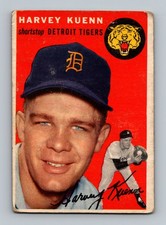 1954 Topps #25 Harvey Kuenn Rookie LOW GRADE Vintage Baseball Card. rookie card picture