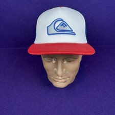 Quiksilver Foamslayer Trucker Hat White Blue Red Snapback