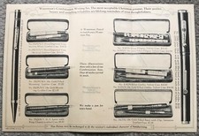 Vintage Waterman Ideal Fountain Pen Christmas Advertising Flyer Brochure